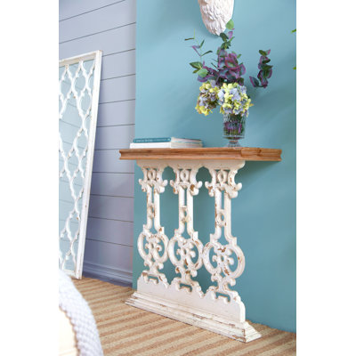 Console avec plateau en bois brun