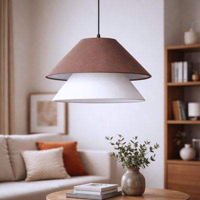 Kandace Adjustable Nordic Modern Fabric Hanging Pendent Lamp For Living Room D40cm