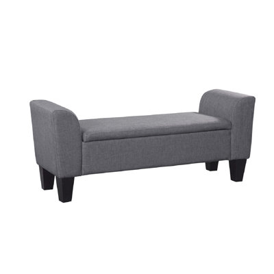 Claire Upholstered Flip Top Storage Bench with Arms