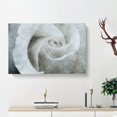 White Rose - Wrapped Canvas Painting