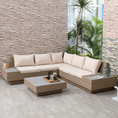 Alta 5 Seater Rattan Corner Sofa Set