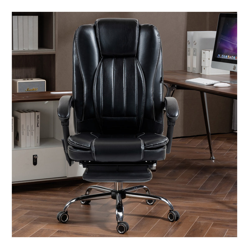 Fauteuil de massage avec chauffeur, repose-pieds, noir