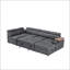Canapé modulaire en tissu avec repose-pieds avec rangement, pour un confort et un gain de place dans les salons modernes-692049809