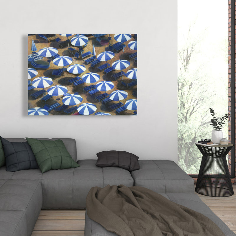 Beach Umbrellas - Classic Blue Canvas for Home Decor