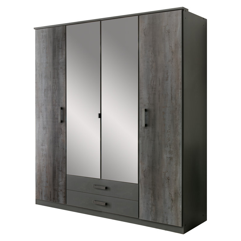 Griffis 4 Door Manufactured Wood Wardrobe