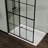 46" X 72" Black Shower Screen For Walk-in - Tempered Glass, Firm Installation Frame Glass With Movable Bar