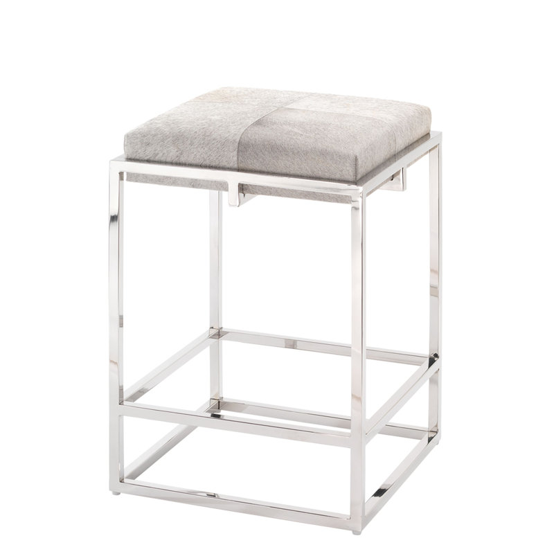 Stool, Counter Stool (27" Seat Height), Gray/Silver