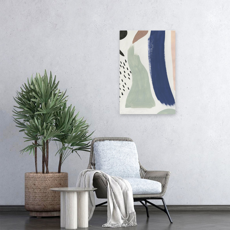 Motion in Time - Art abstrait en forme de coup de pinceau en acrylique, H 24 po x l 16 po