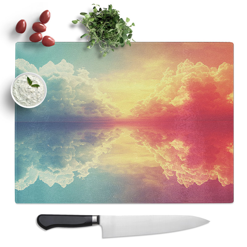 Sunrise View  Glass Chopping Board