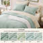 Ensembles d'édredon pour grand lit - Ensemble de literie pour grand lit 7 pièces vert sauge pour toutes saisons, lit dans un sac à design contrastant Boho avec édredon, draps, taies d'oreiller et taies décoratives-105522619-105522625