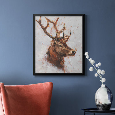Toile encadrée de qualité supérieure Stag Study II - prête à être accrochée