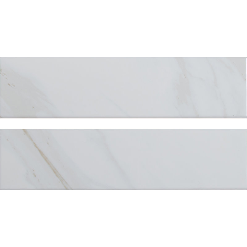 Classique Calacatta 4" x 16" Glossy Ceramic Bullnose Tile Trim