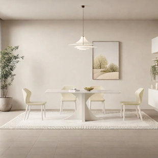 White carbon steel sintered stone dining table set