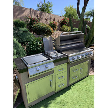 Prokan Grills Pro Elite 5B European Ledge Propane Grill Island 78.2-in W x  33.1-in D x 47.9-in H Outdoor Kitchen Gas Grill with 5 Burners in the  Modular Outdoor Kitchens department at