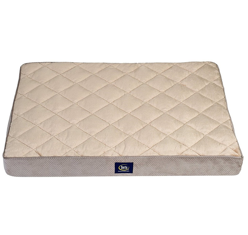 Lit matelassé pour animaux Serta, Gris, Très grand (l 47 po x P 39 po x H 3,5 po)