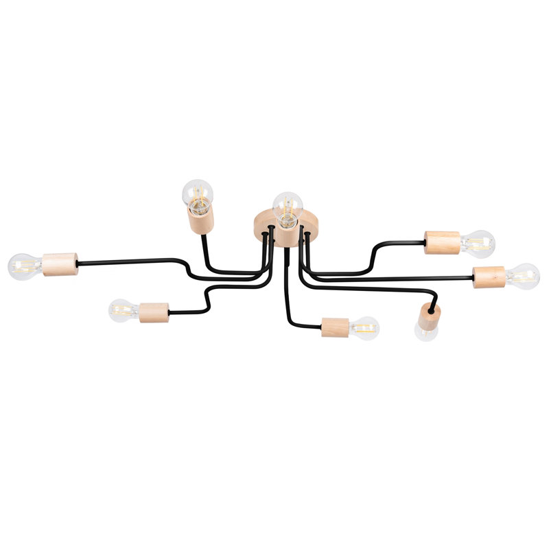 Chandelier, 16.5cm H x 60cm W x 100cm D, 8 Lights, Black