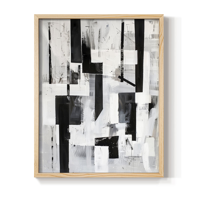 Reproduction encadrée ABSTRACT Series XXIX - bois massif, H 15 po x l 12 po, Naturel