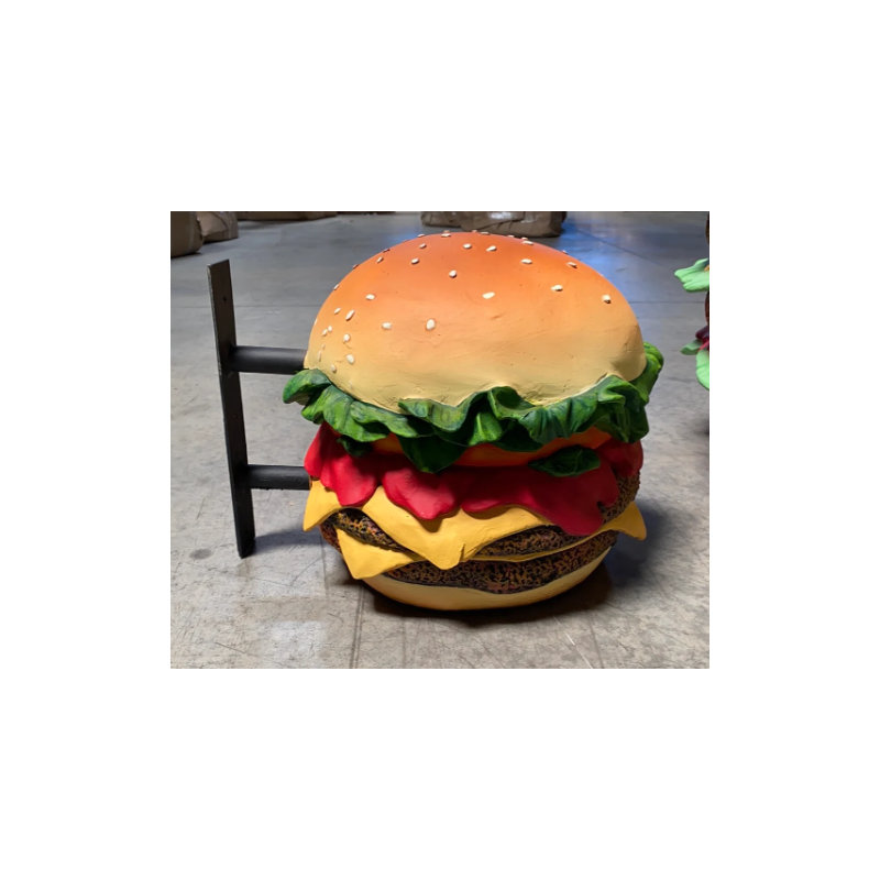 Eilette Cheeseburger Statue, 14" H x 14" W x 16" D