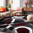 Archeveque Woven Abstract Burgundy/White/Black Area Rug - Modern Geometric Polypropylene Carpet for Living Room, Bedroom, or Hallway-1336578250