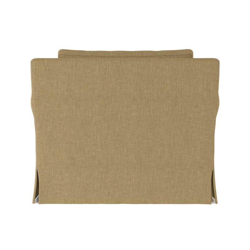 Transitional Chair, 34" H x 40" W x 38" D, Box Weave Linen Marzipan, Weathered