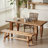 Brown Rectangular Solid Wood Dining Table-107787652