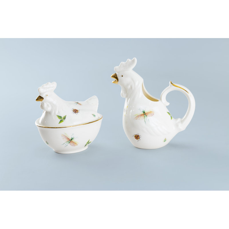 Sugar And Creamer Set with Lid