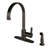 Kingston Brass Continental Single-Handle 2-Hole Deck Mount Kitchen Faucet with Side Sprayer