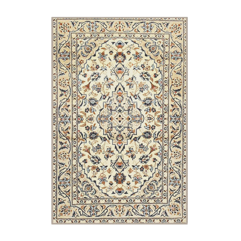 Tapis décoratif oriental beige/noir adeël, Rectangle 6 pi x 9 pi