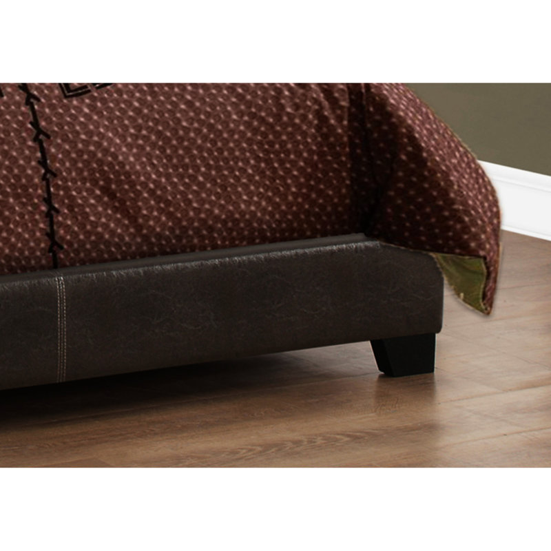 Vincent Transitional Brown Leather Look Full Size Bed, 45.47'' H X 57.74'' W X 80.71'' L