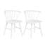 Lot de 2 chaises blanches à dossier à fuseaux en bois - Un élément essentiel et élégant pour une salle à manger moderne.