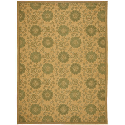Tapis intérieur / extérieur floral naturel / vert Herefordshire