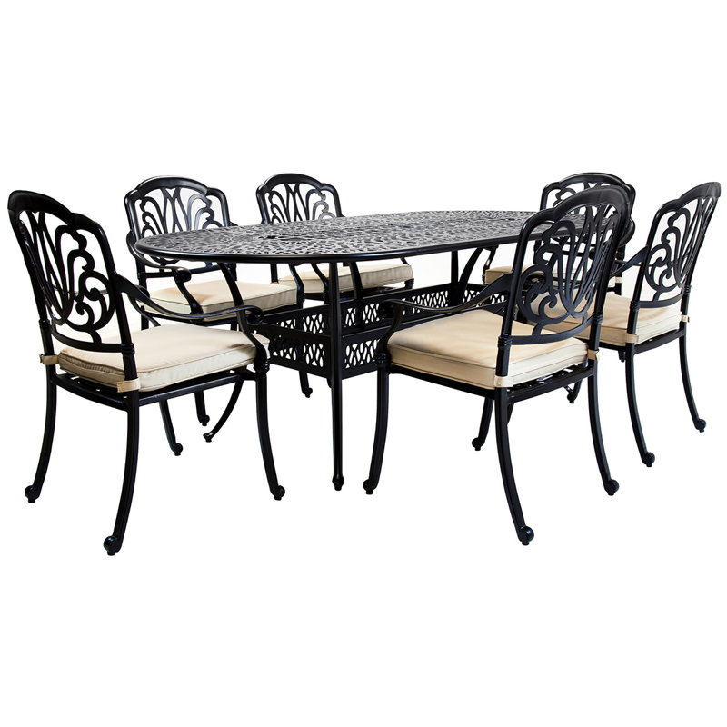 Chetek 6 - Person Patio Dining Set with Oval Table , Cushions Included