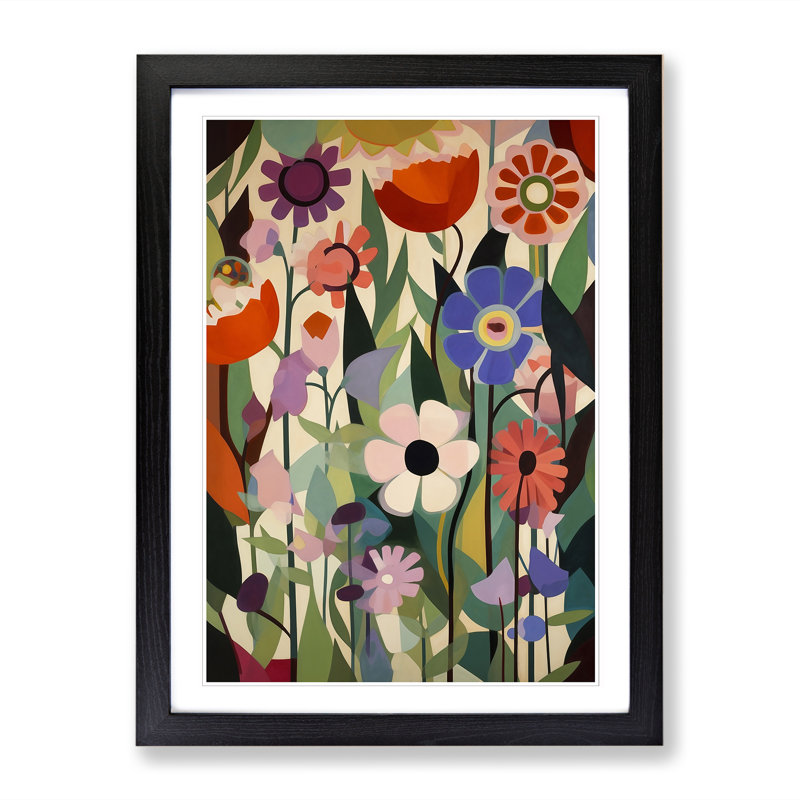 Mixed Flowers Vol.3 - Picture Frame Print, 46cm H x 34cm W x 2cm D, Walnut