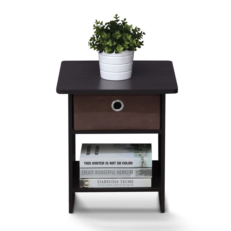 Table de bout avec rangement Brigette, Noyer foncé