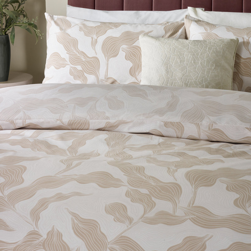 Lauro Polyester No Pattern Duvet Cover Set with Pillowcases Included, Super King Duvet Cover + 2 King Pillowcases, Stone