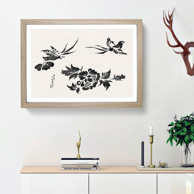 Pheasants and Flowers by Taguchi Tomoki - Picture Frame Painting Print