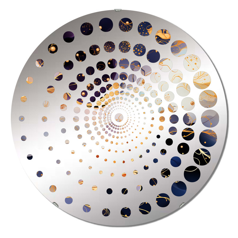 Miroir mural spiral doré, 23,6 po x 23,6 po