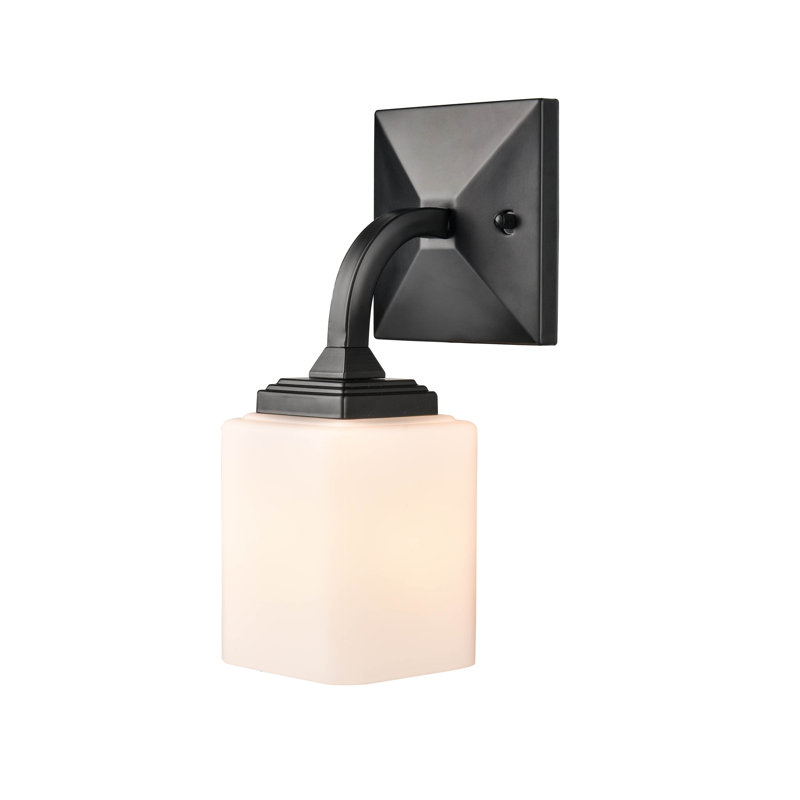 Steel Armed Sconce, Matte Black