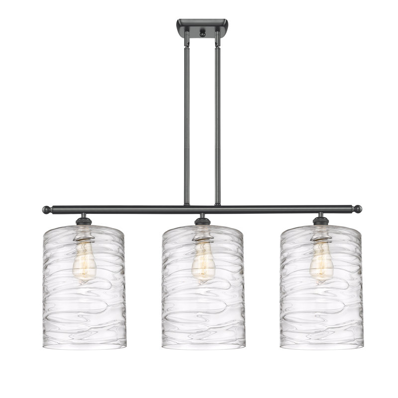 Luminaire suspendu tambour 3 lumières Dublin, Tourbillon déco, Noir mat
