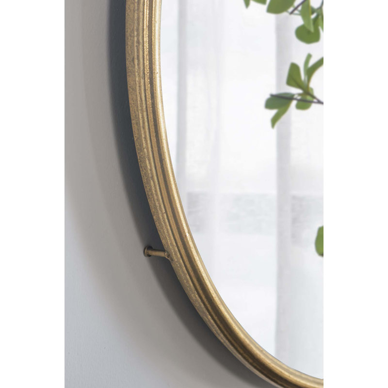 Mankilef Iron Round Mirror, 32.3"  x 26.4"
