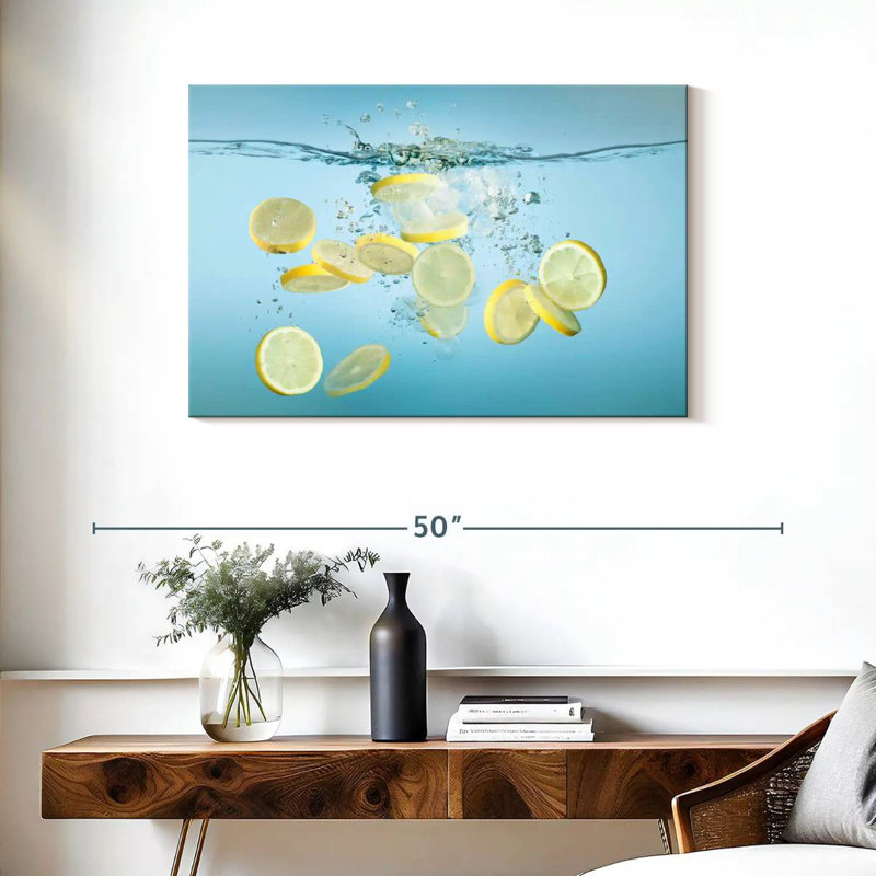 Yarlin tranches de citron dans l'eau, H 24 po x l 36 po