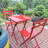 3 Piece Patio Bistro Set Of Foldable Square Table And Chairs, Red-125240410