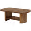 Table basse 45,27 po à 2 niveaux style rustique brun Mid-Century avec tablette de rangement pour le salon