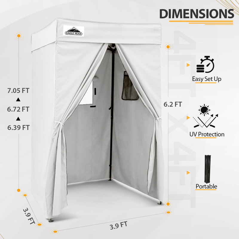 Auvent escamotable portatif en acier l 4 po x P 4 po, Blanc