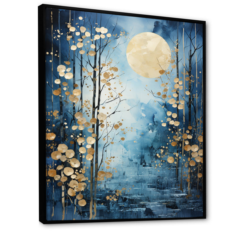Virko Moonlit Symphony II - impression, H 20 po x l 12 po x P 1 po, Cadre flottant noir
