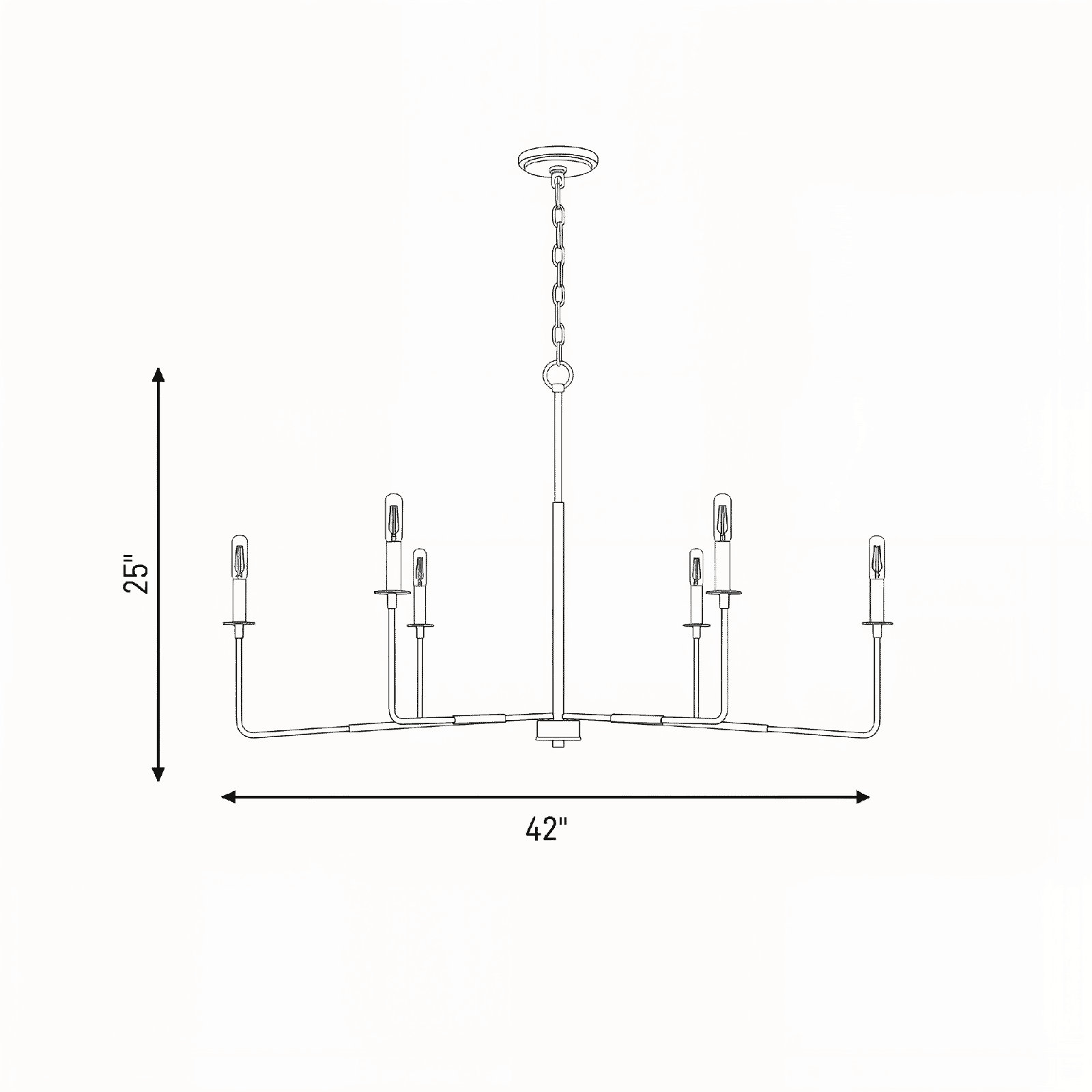 Alysa 6-Light Chandelier, Matte Black