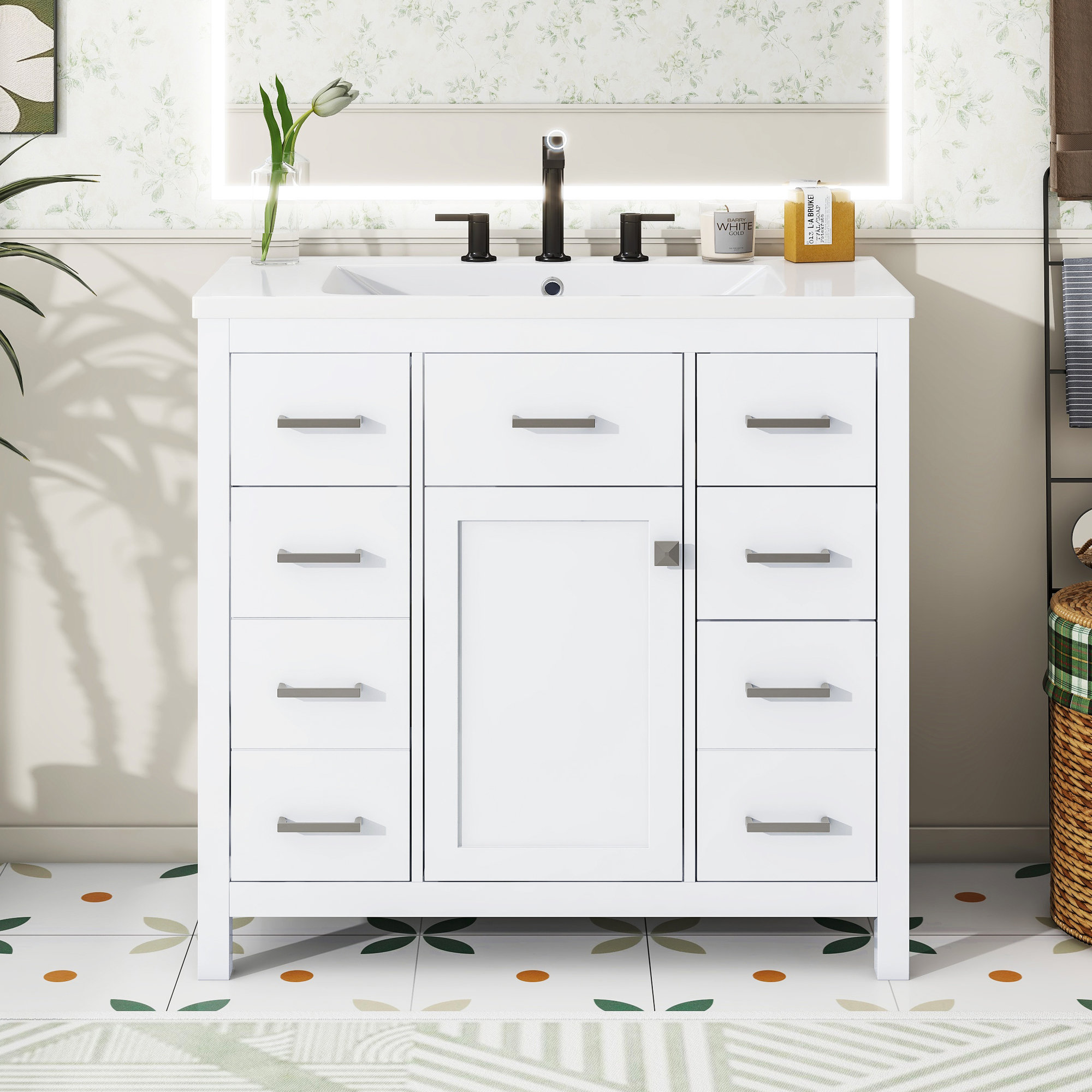 Ebern Designs Lylya 36'' Single Bathroom Vanity with Top | Wayfair