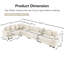 Canapé modulaire surdimensionné surdimensionné en nuage, canapé-lit modulaire convertible avec accoudoirs très larges, 18 coussins décoratifs en velours côtelé de qualité supérieure, conception ergonomique, assemblage facile, pour étude, crème