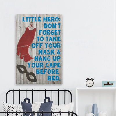 Cicely «Superhero Bedtime Rules», reproduction sur toile tendue