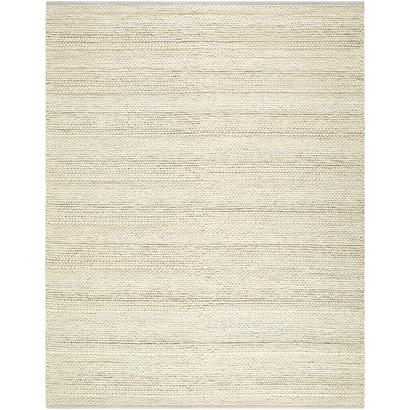Moroccan Wool Hand Woven Area Rug, Ivory/Sand/Cream, Rectangle 183 x 274 cm